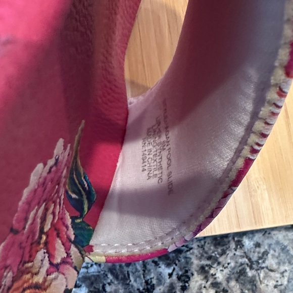 Johnny Was Red Floral Slide Sandals - Picture 5 of 5